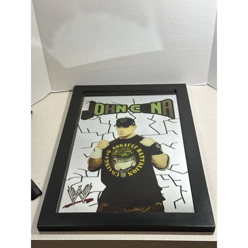 2007 John Cena Framed Bar Mirror WWE Pro-Wrestling Chain Gang
